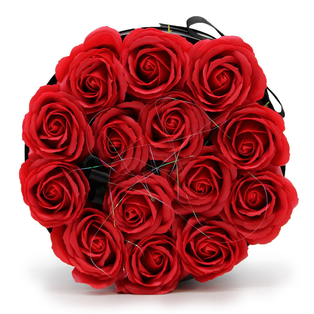 Caixa com 14 Rosas de Sabão Aromáticas Vermelhas