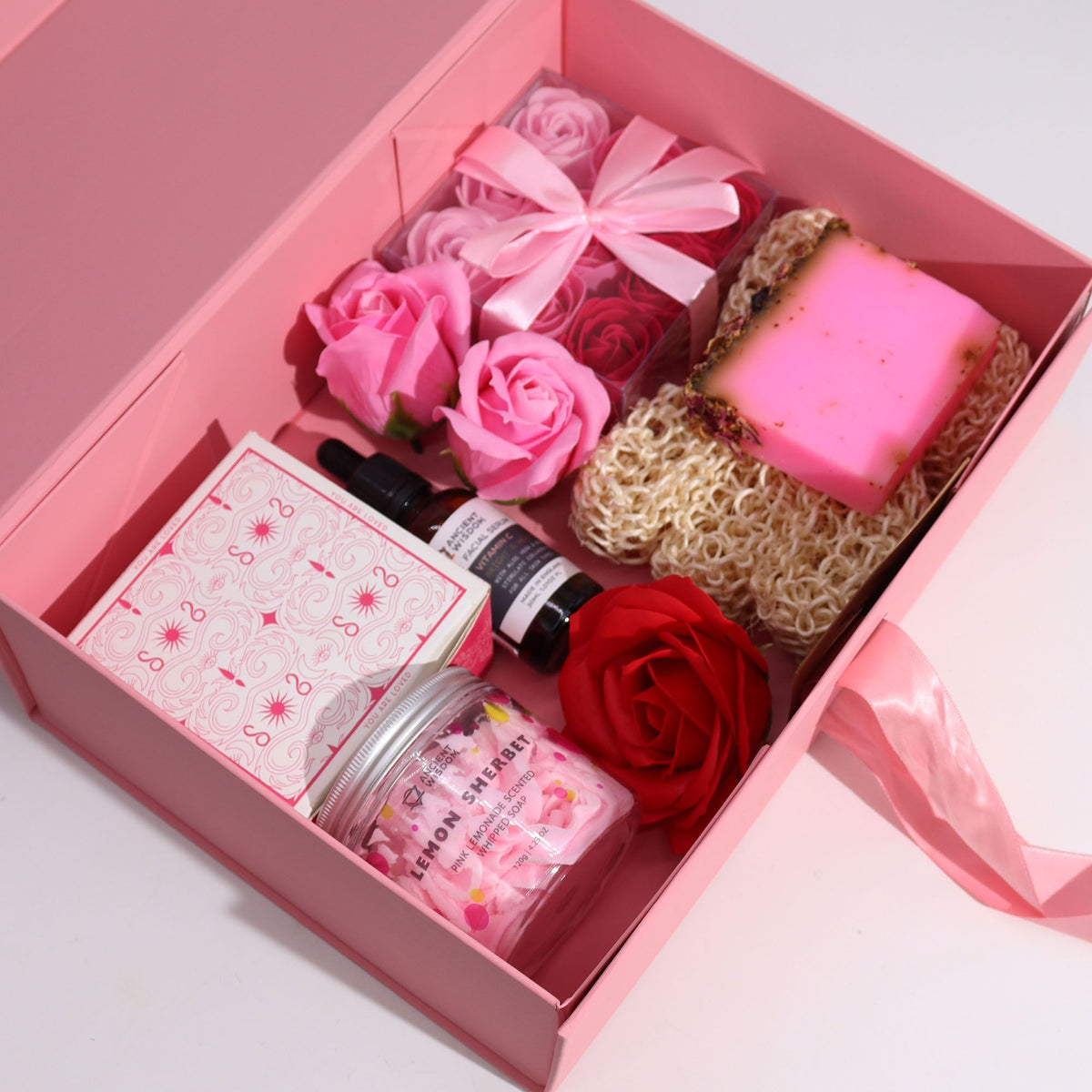 Caixa de Presente Rosa com Fecho Magnético e Laço de Cetim