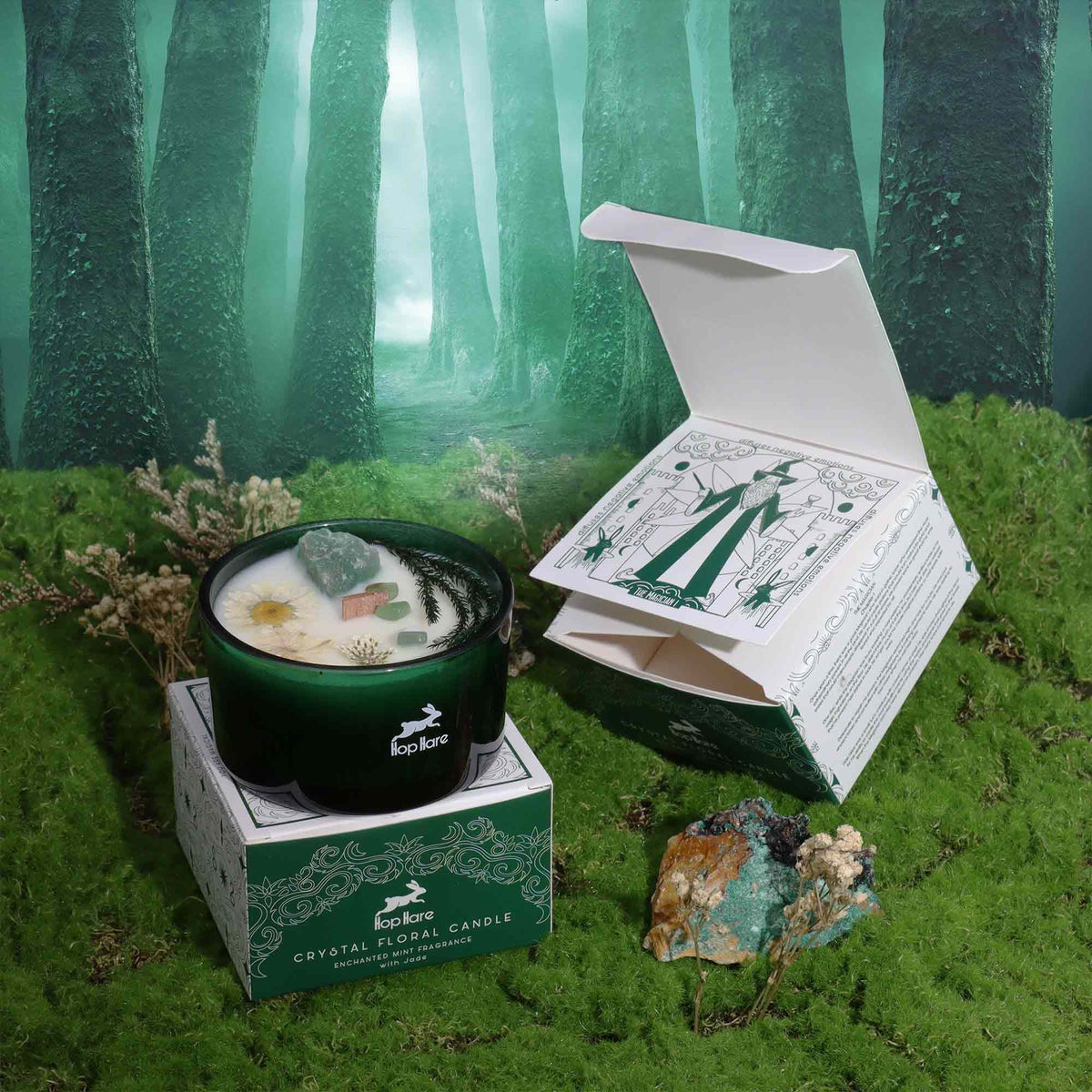 Vela Aromática The Magician com Jade e Pavio de Madeira