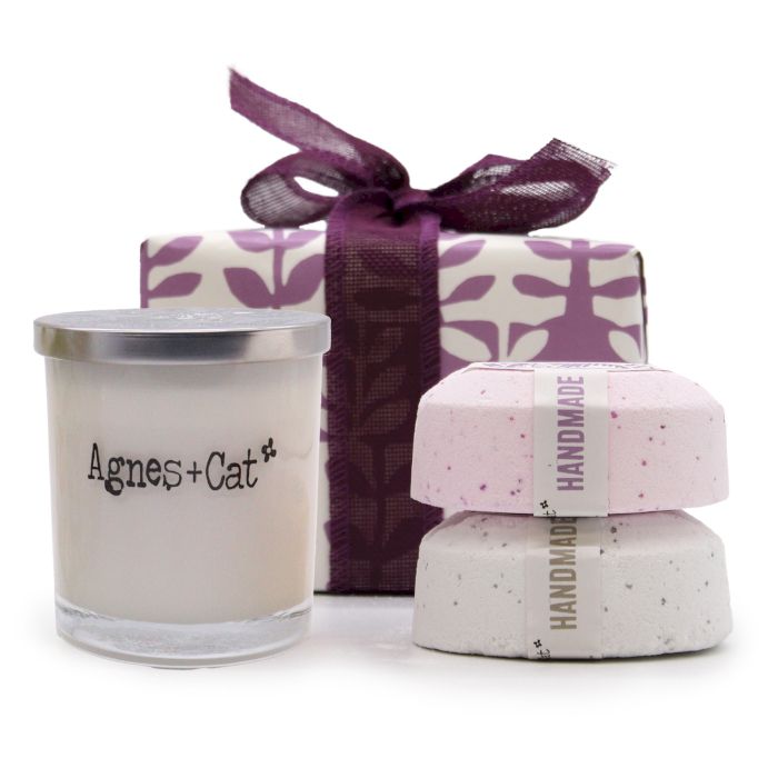 Coffret Agnes + Cat: Vela Moonstone e Bombas de Banho