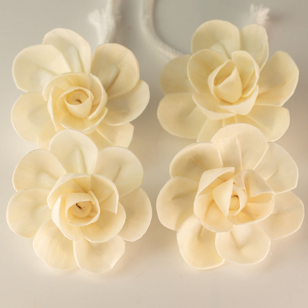 Pack 4 Flores Difusoras em Madeira de Sola – Modelo Lótus