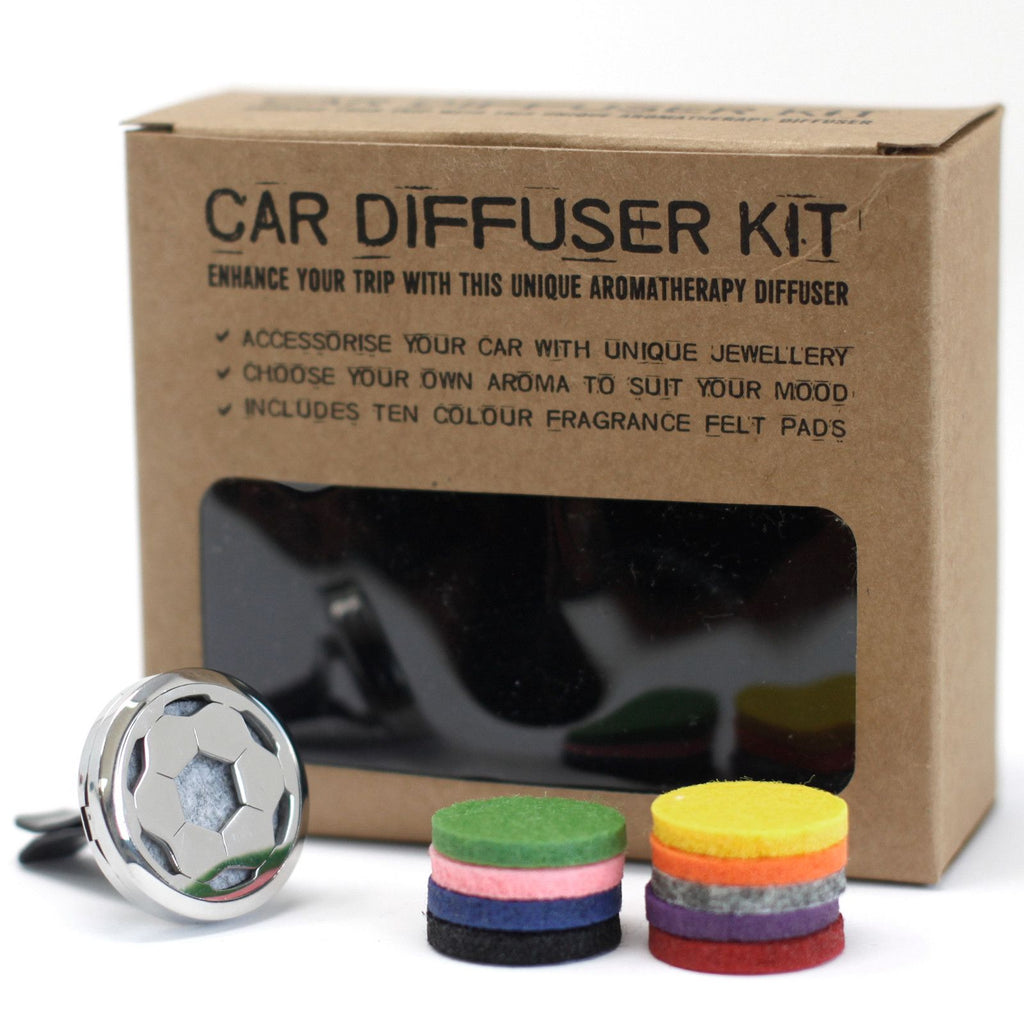 Difusor Automóvel Futebol em Aço Inox: Aroma Sempre Fresco