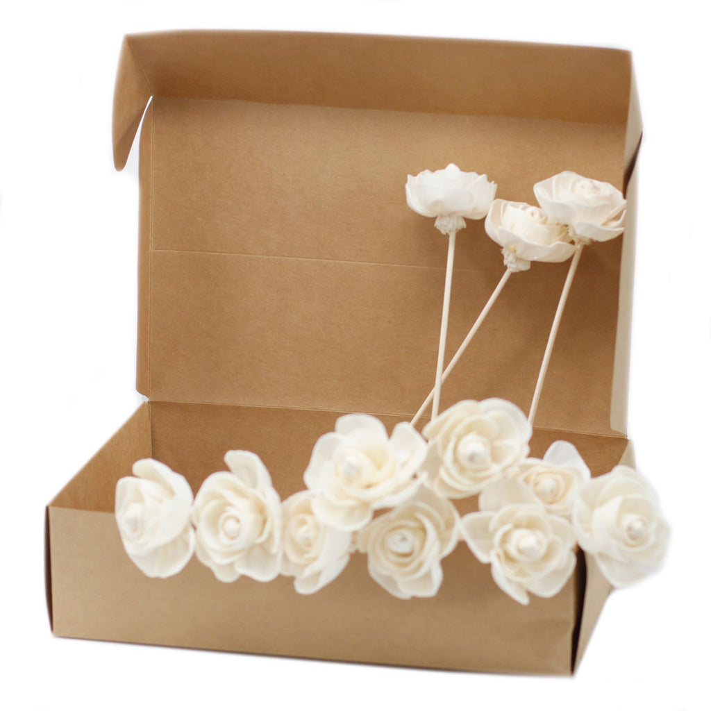 Flores Difusoras em Madeira de Sola (Pack de 4) – Aroma e Design